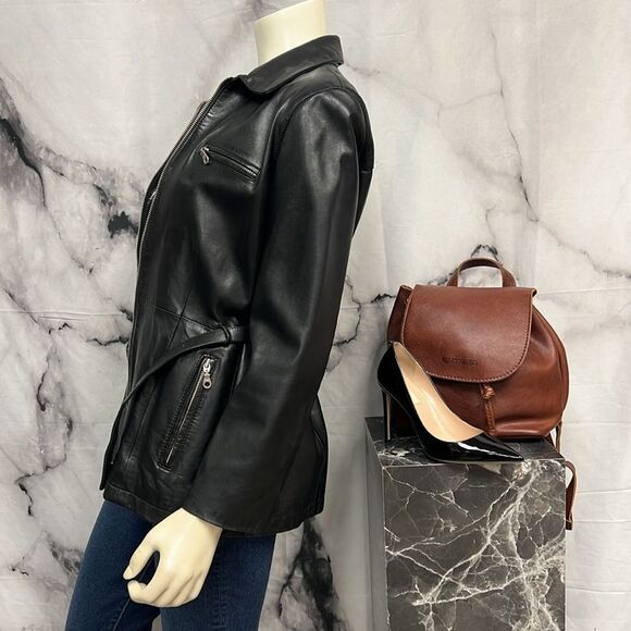 Vakko black leather jacket - Picture 5 of 8